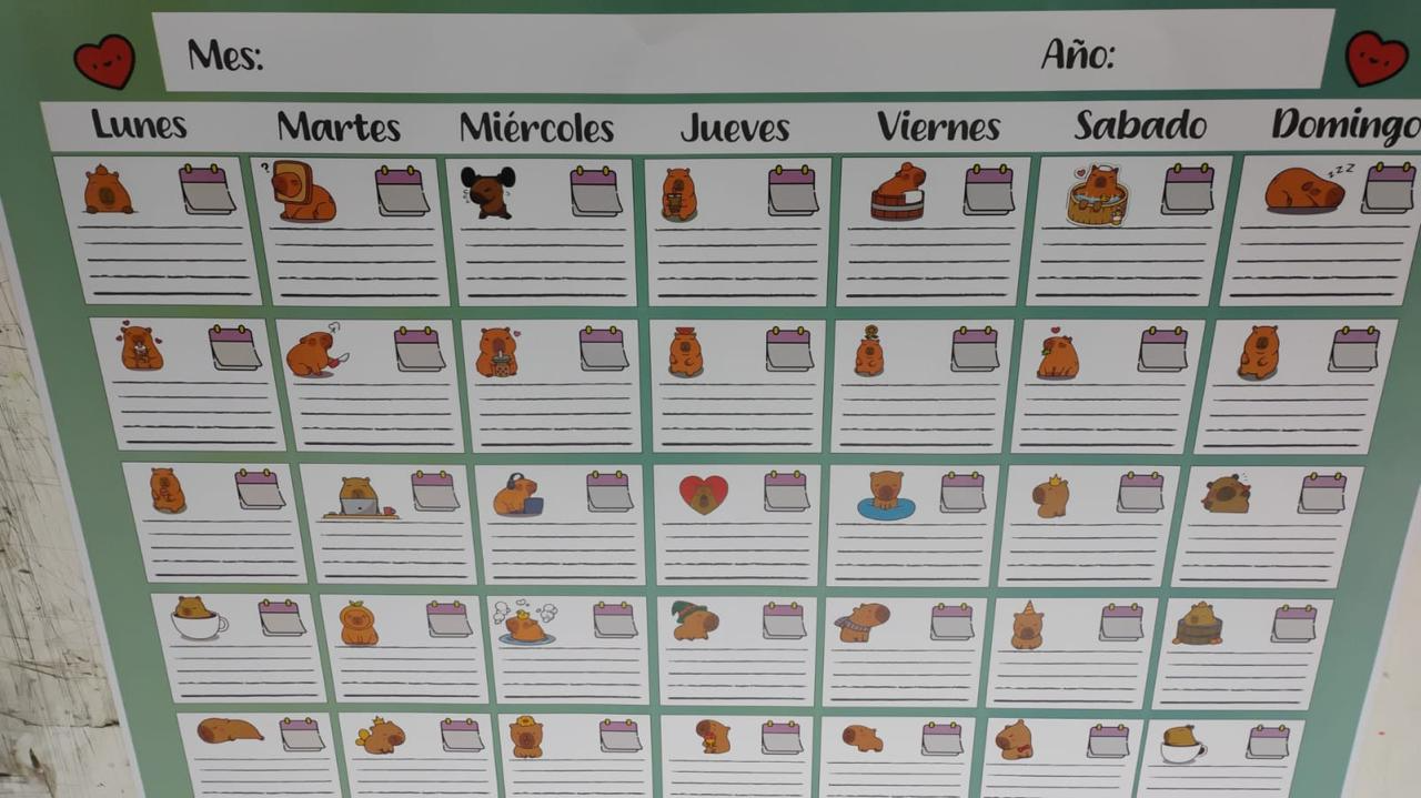 Organizador mensual impreso